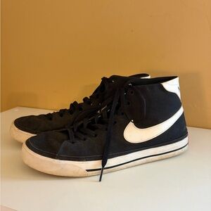Nike Court Legacy Black and White High-Top Sneakers
